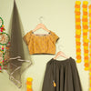 Mustard Chanderi 3 pcs Lehanga Set For Girls