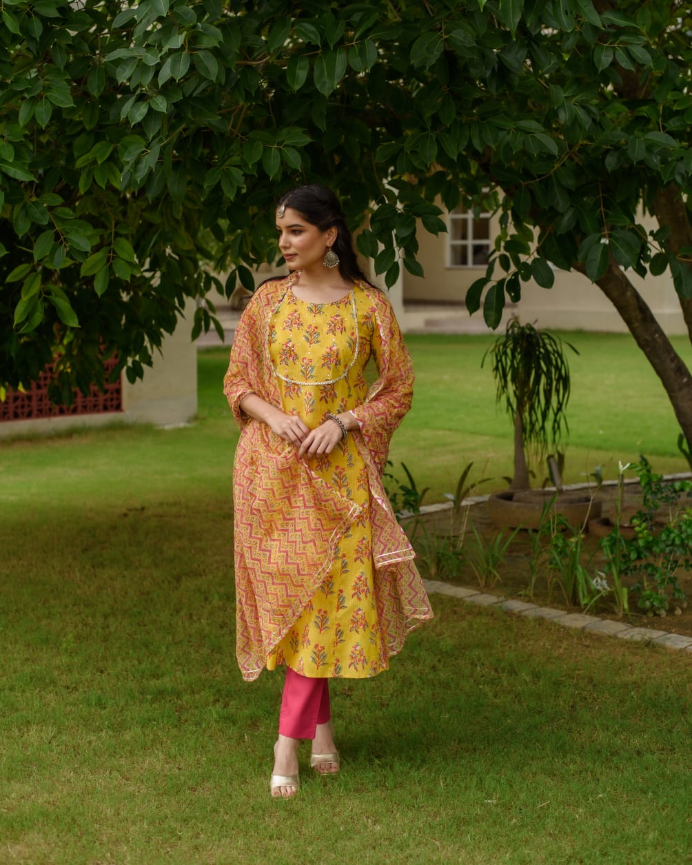 Avni Handblock Kurta With Dupatta (Pant Not Included)