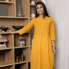 Yellow Colour Cotton Collar Neck Bandhani Print Kurta For Women's