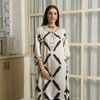 White And Black Cotton Modal Kurta Pant