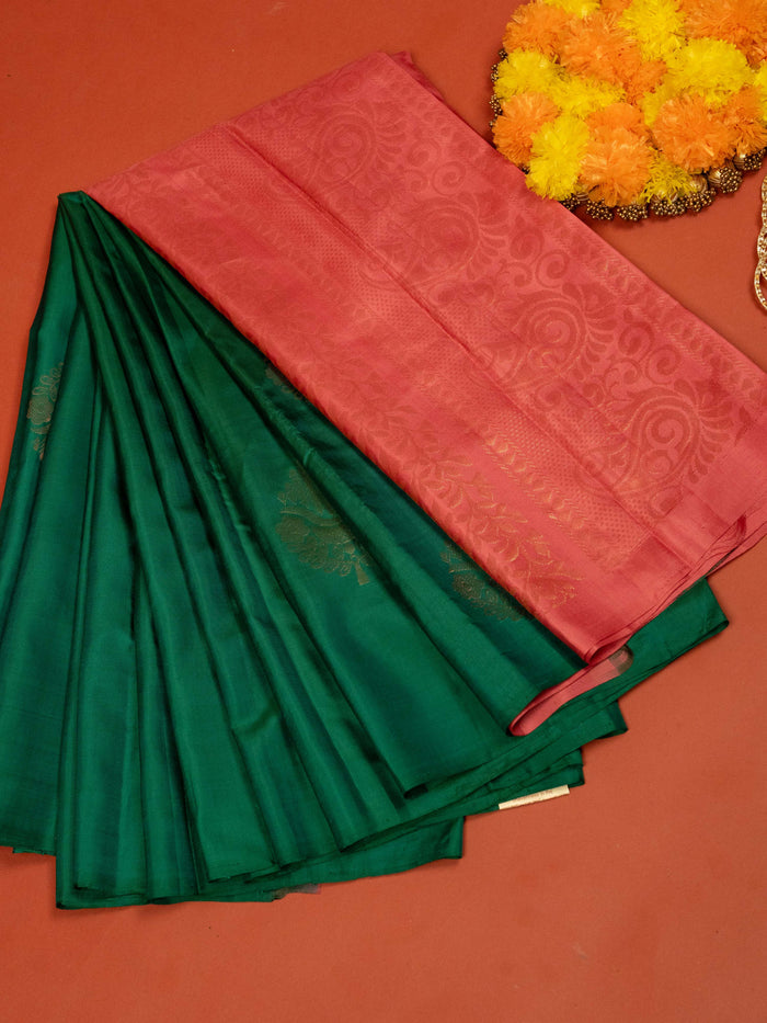 Green Color Pure Silk Zari Work Saree
