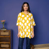 Yellow Cotton Collar Loose Shirt For Women's