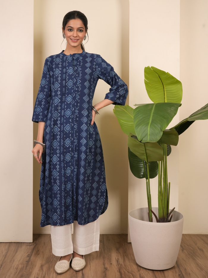 Indigo Cotton Kurta