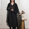Black Cotton Flax Complete Suit Set