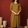 LIGHT BROWN COTTON ROUND JAAL WITH BOOTI KURTA PANT SET