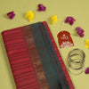 Brick Red Colour Cotton Handloom Self Weaned Saree