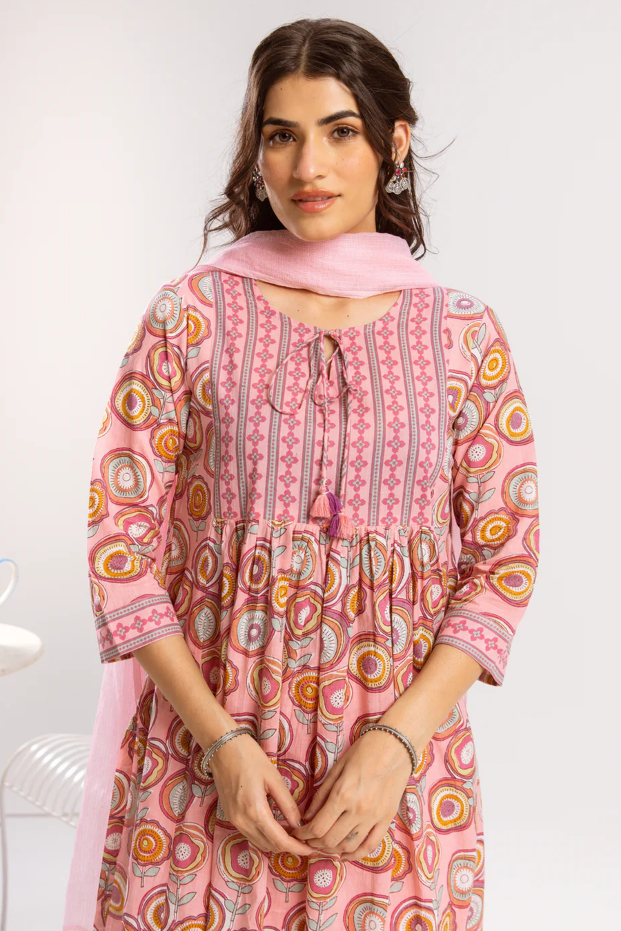 Pink Kurta ( Pant And Dupatta Not Included)