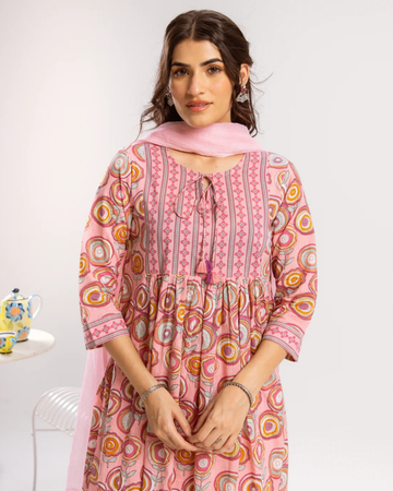 Pink Kurta ( Pant And Dupatta Not Included)