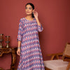 Multicolor Purple Round Neck Kurta For Women's