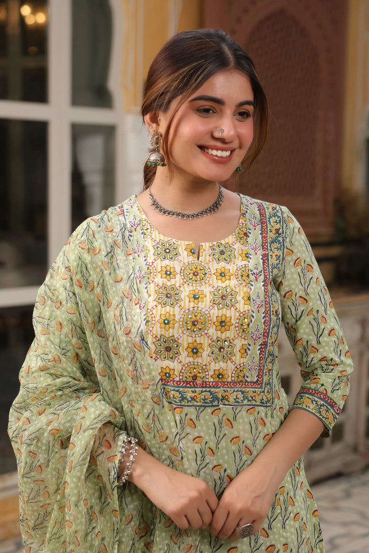 Damyanti Handblock Kurta Dupatta Set