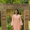 Atisha Peach round with v neck Kurta and Palazzo Set