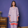 Multicolored Linen Blend Collar Abstract Print Co-Ord Set For Women's