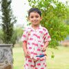 Cream Kids Lounge Wear with Elephant Print