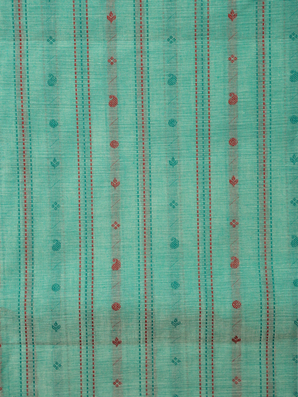 Rama Green Colour Cotton Handloom Self Weaned Saree