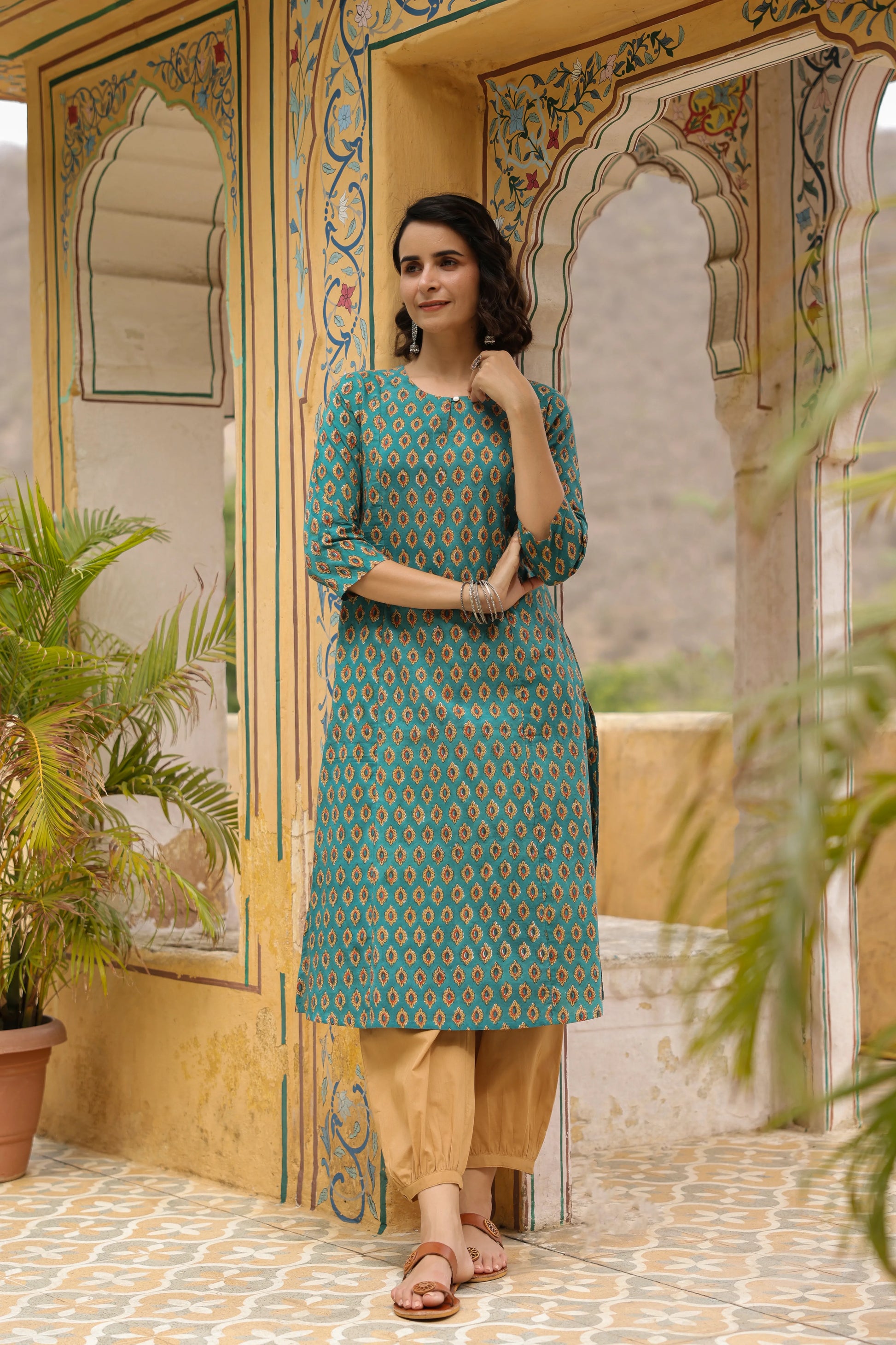 Mayuri Handblock  Kurta-Collection of Hand Block Printed