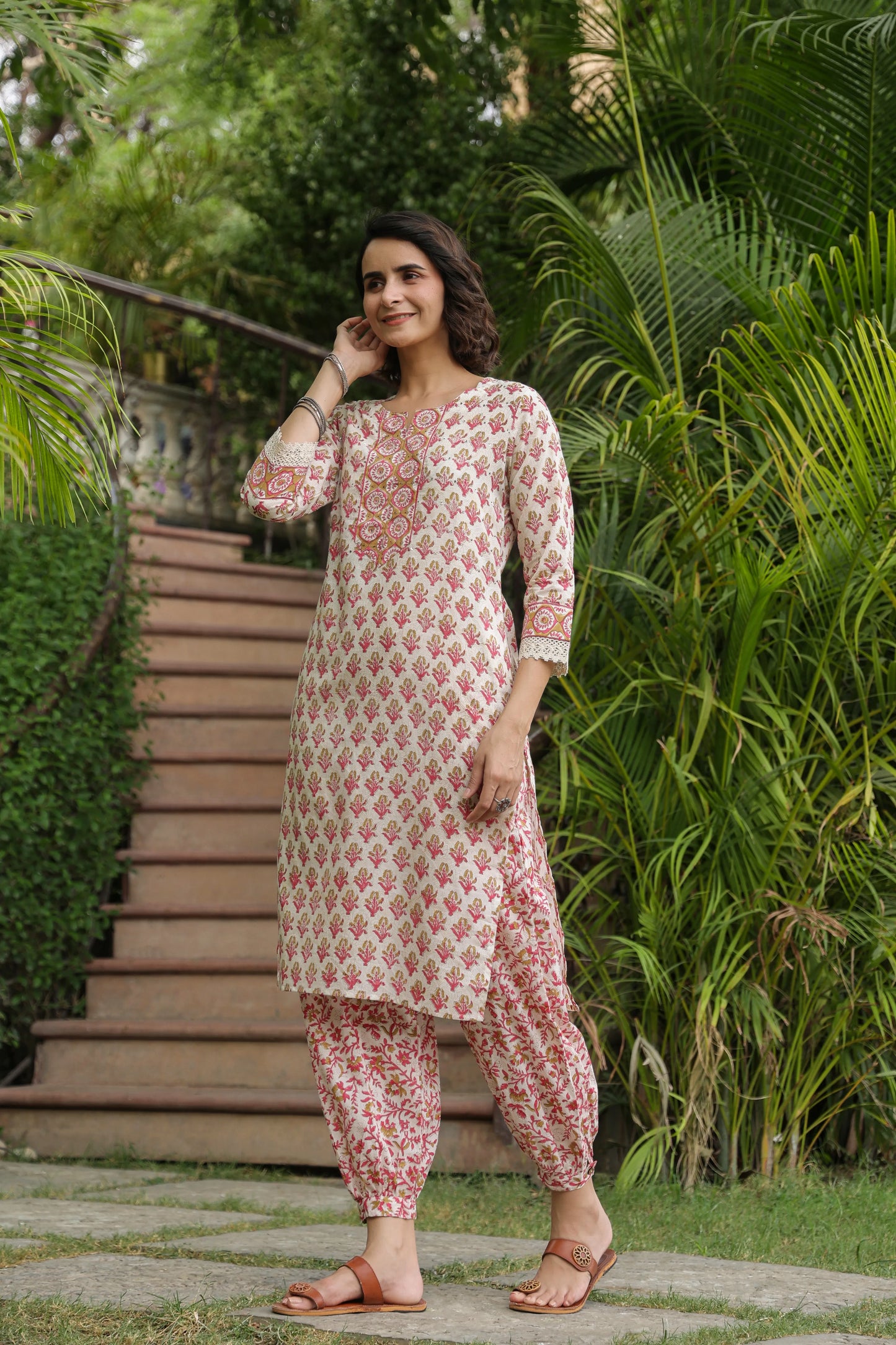 Nalini Handblock Kurta Salwar Set