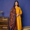 MUSTARD COTTON LINEN DUPATTA ALL OVER PRINTED FULL SET