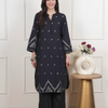 Black Cotton Handloom Kurta