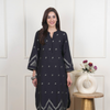 Black Cotton Handloom Kurta