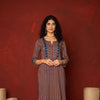 Indigo & Maroon Cotton Modal Kurta For Women's