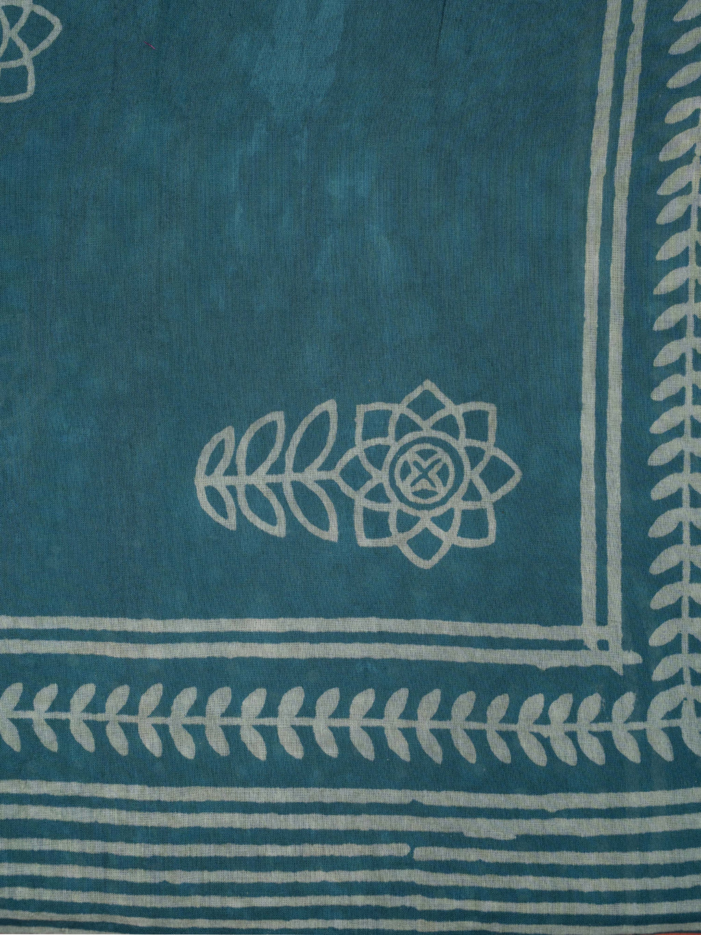 Gray Color Cotton Block Printed Saree