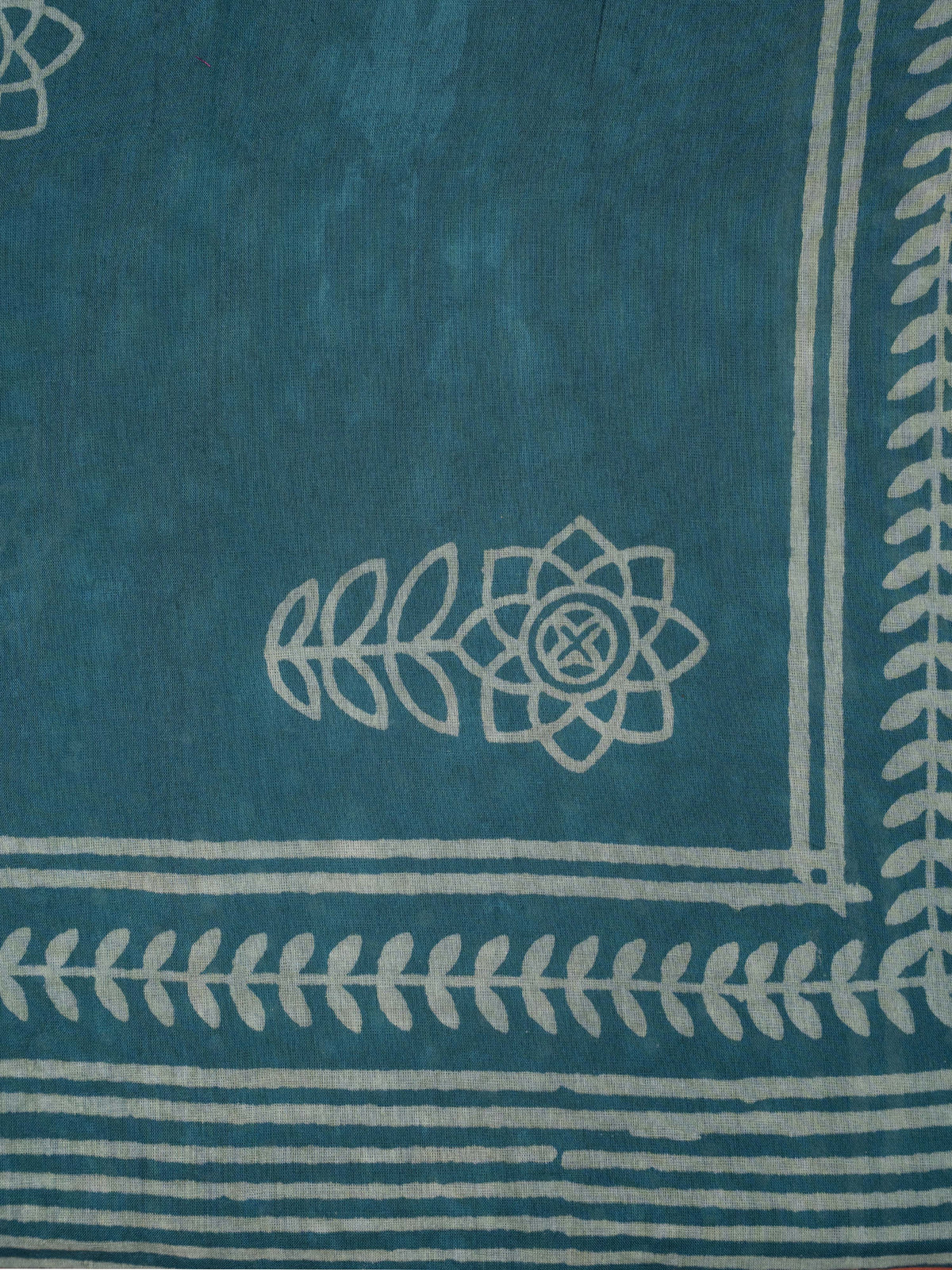 Gray Color Cotton Block Printed Saree