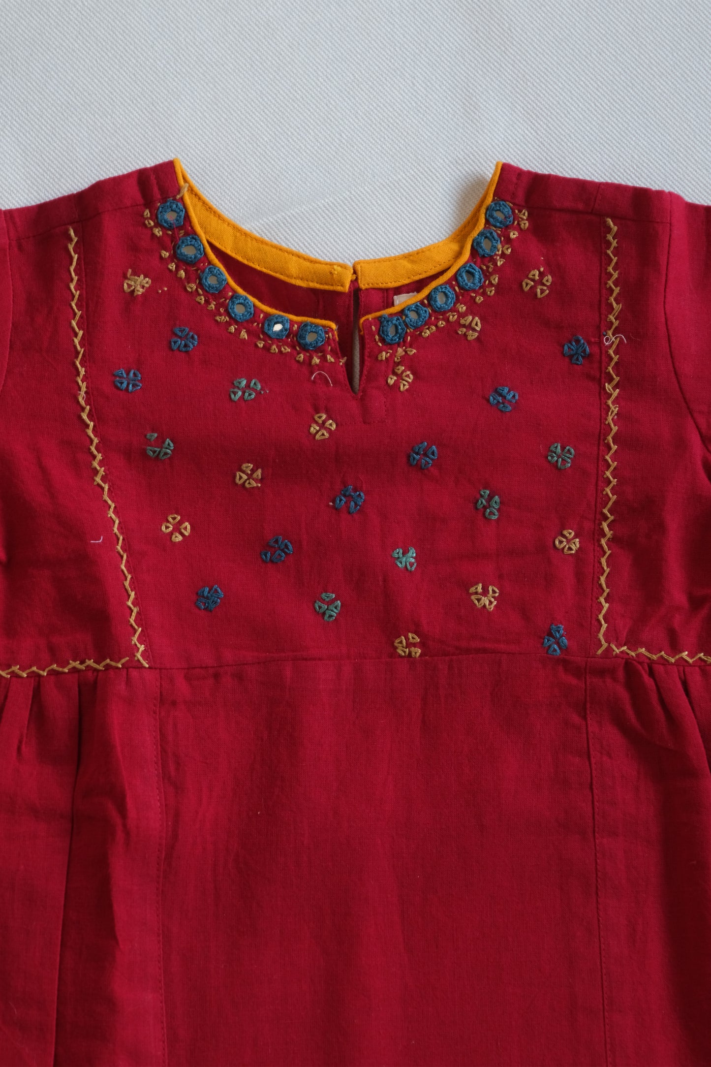 Maroon Kurta with Mustard Salwar and Dupatta