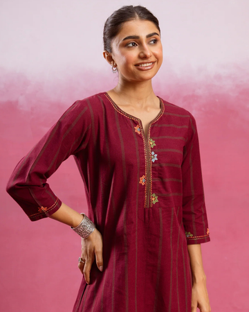 Wine Maroon Kurta Pant