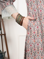 Multicolored Viscose Twill Kurta Pant Set For Women's