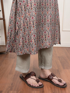 Multicolored Viscose Twill Kurta Pant Set For Women's