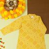 Mustard Cotton Kurta For Boys