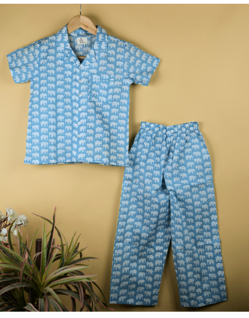 Blue Cotton Lounge Wear