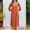 Red Cotton Printed Kurta For Women's
