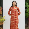 Red Cotton Printed Kurta For Women's