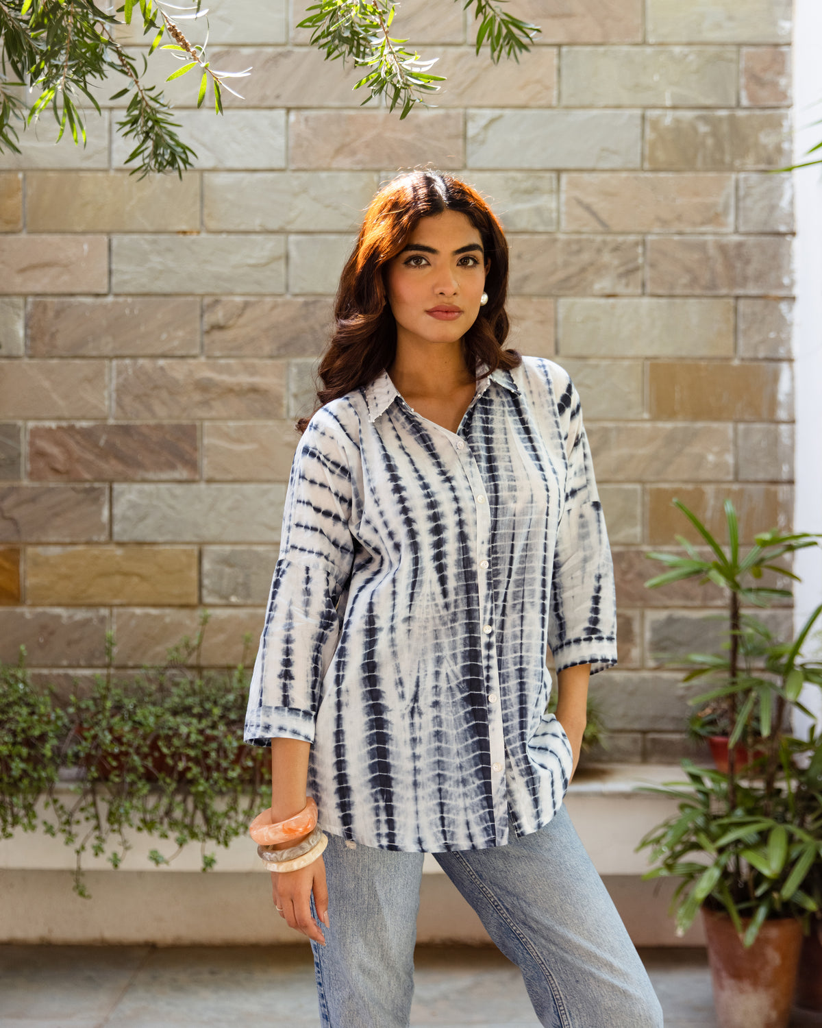 Black & Off-White Shirt For Women