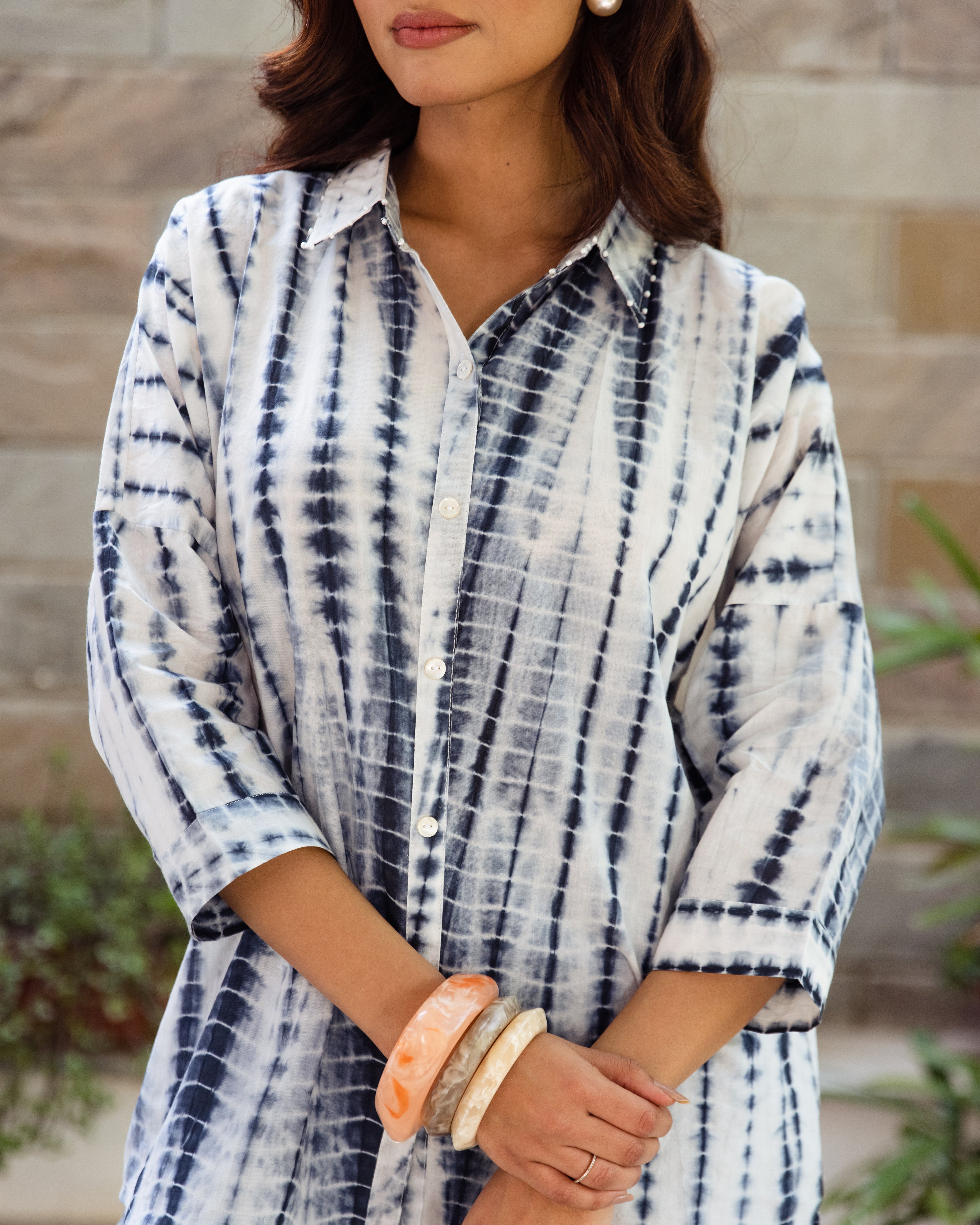 Black & Off-White Shirt For Women
