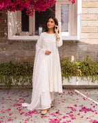 Ivory White Kurta Dupatta (Pant Not Included)