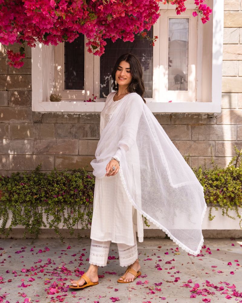 White Complete Suit Set