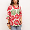 Multicolor Cotton Flax Shirt For Women's