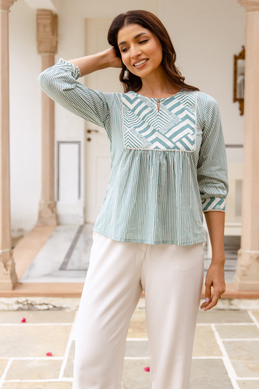 Pastel Sage Green Short Top