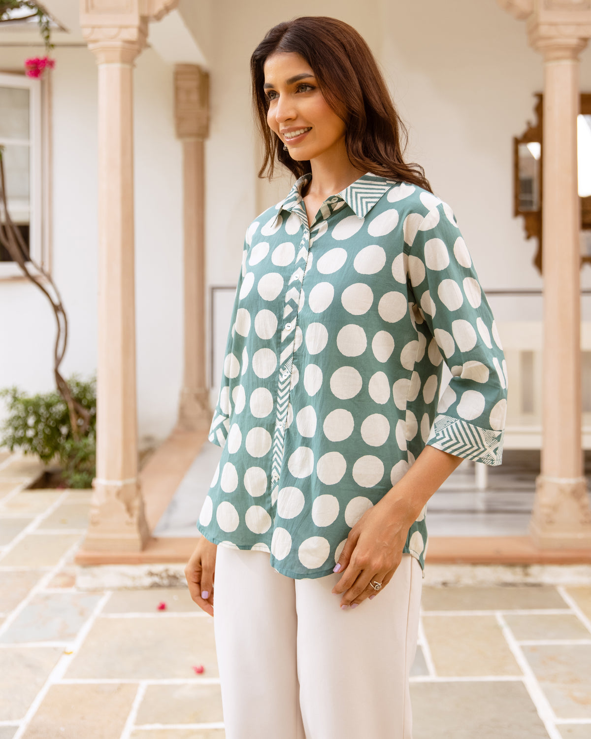 Dusty Teal Green Shirt