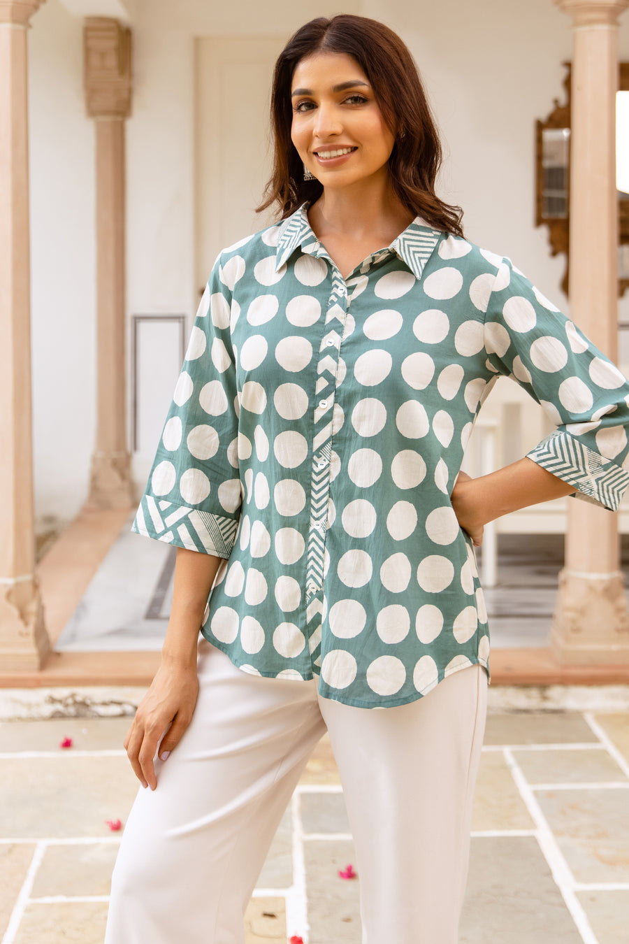 Dusty Teal Green Shirt