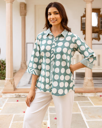 Dusty Teal Green Shirt