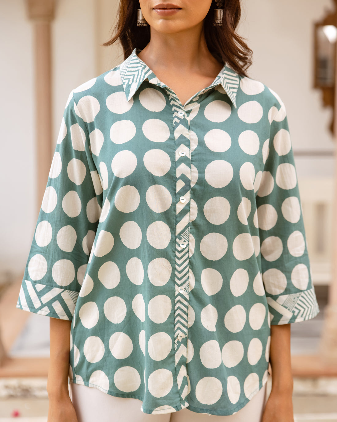 Dusty Teal Green Shirt