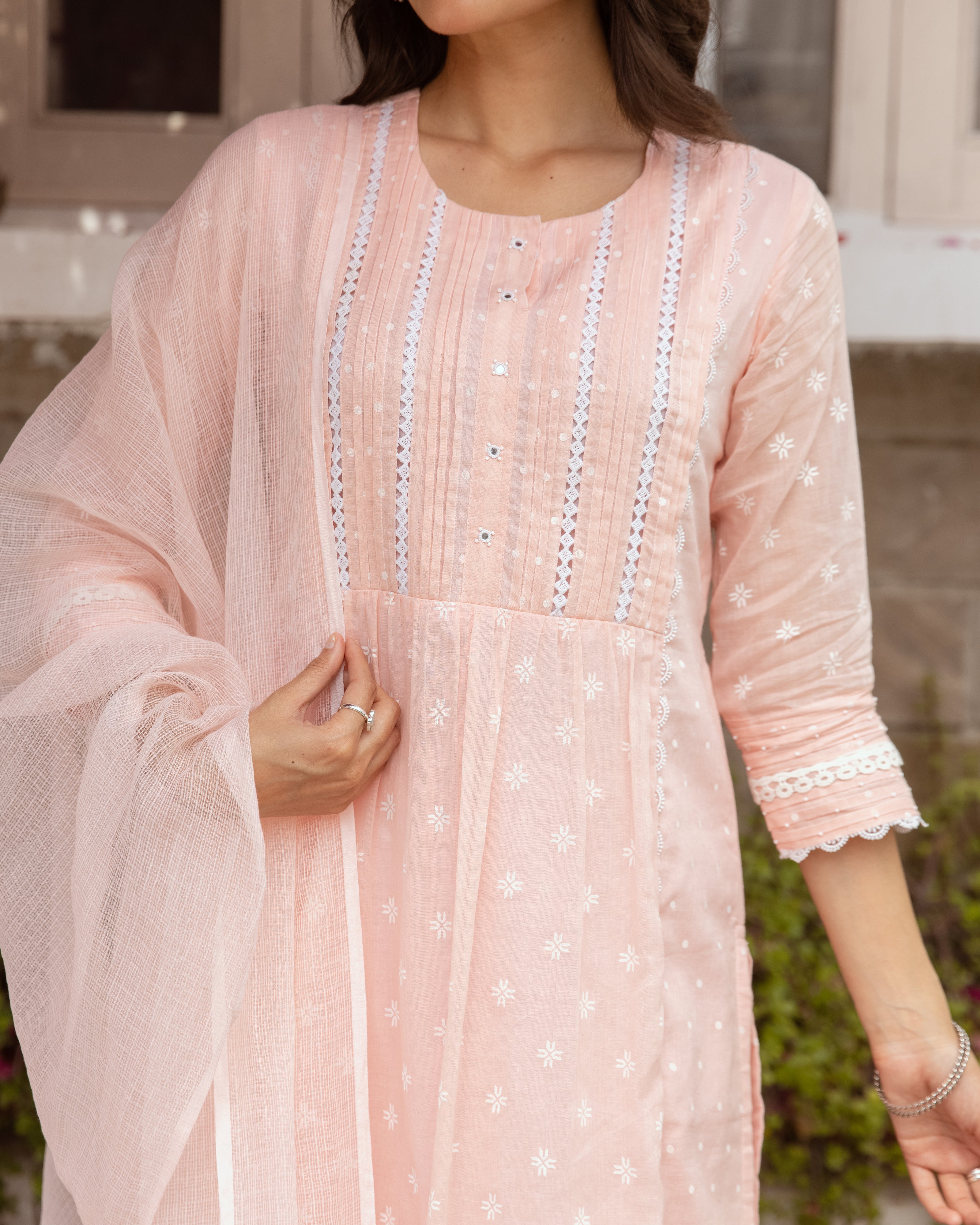 Peach Kurta Pant (Dupatta Not Included)