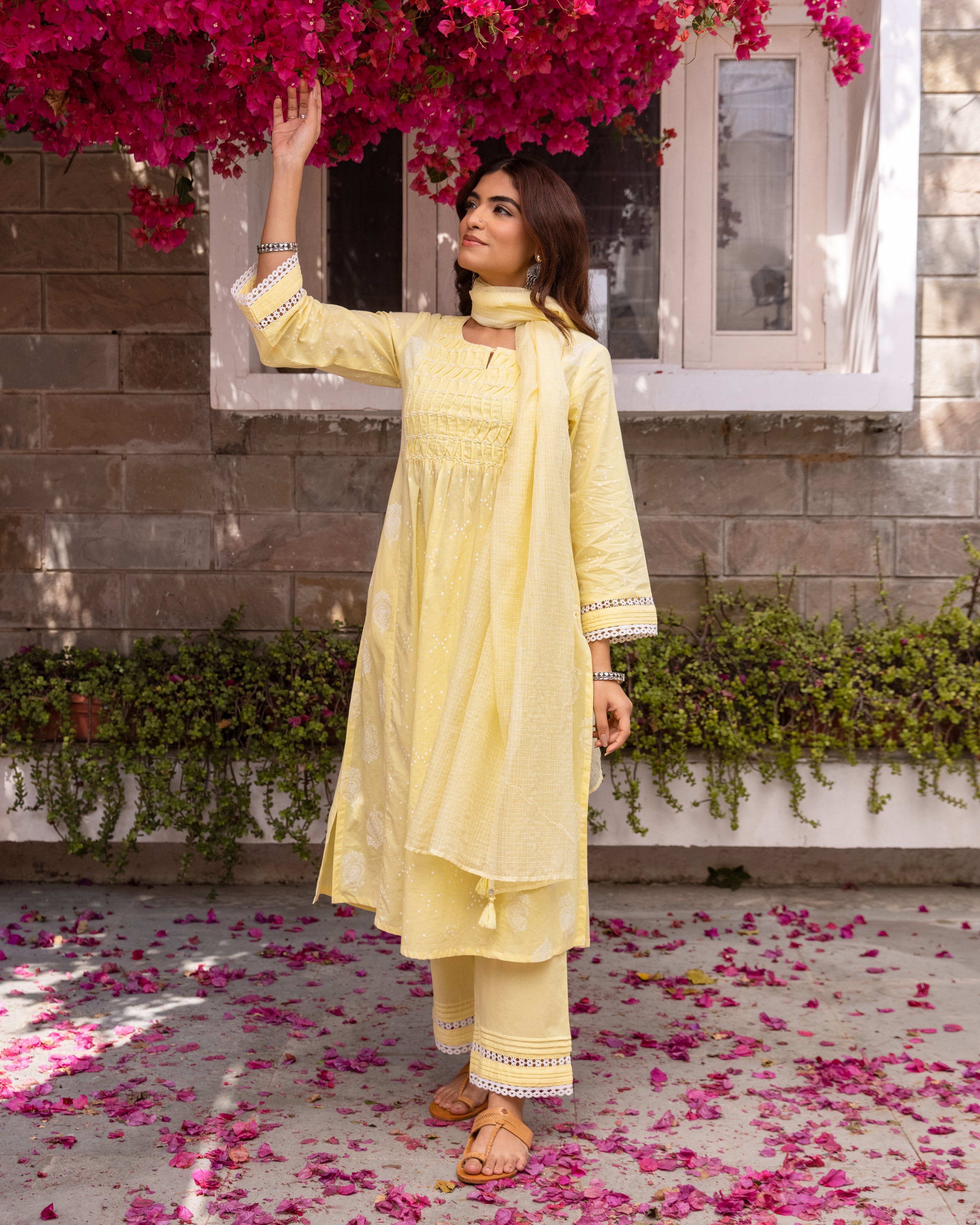 Pastel Yellow Kurta Pant(Dupatta Not Included)