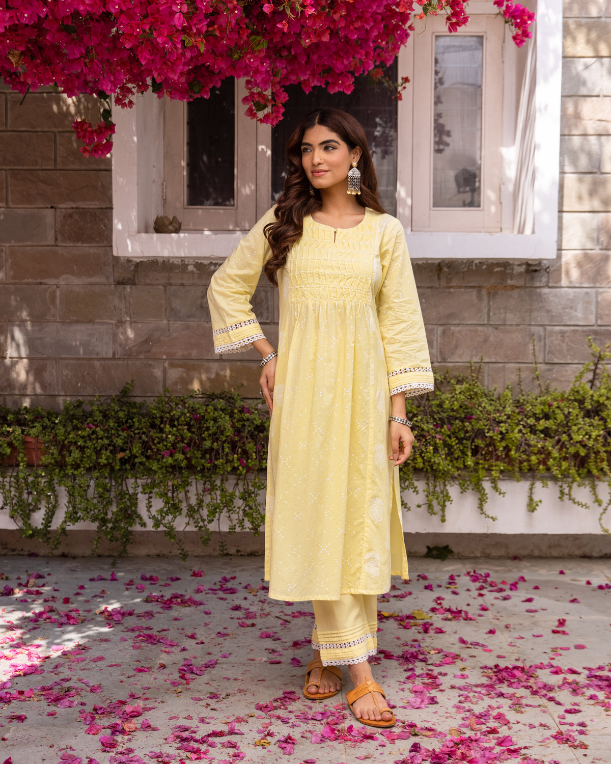 Pastel Yellow Kurta Pant(Dupatta Not Included)