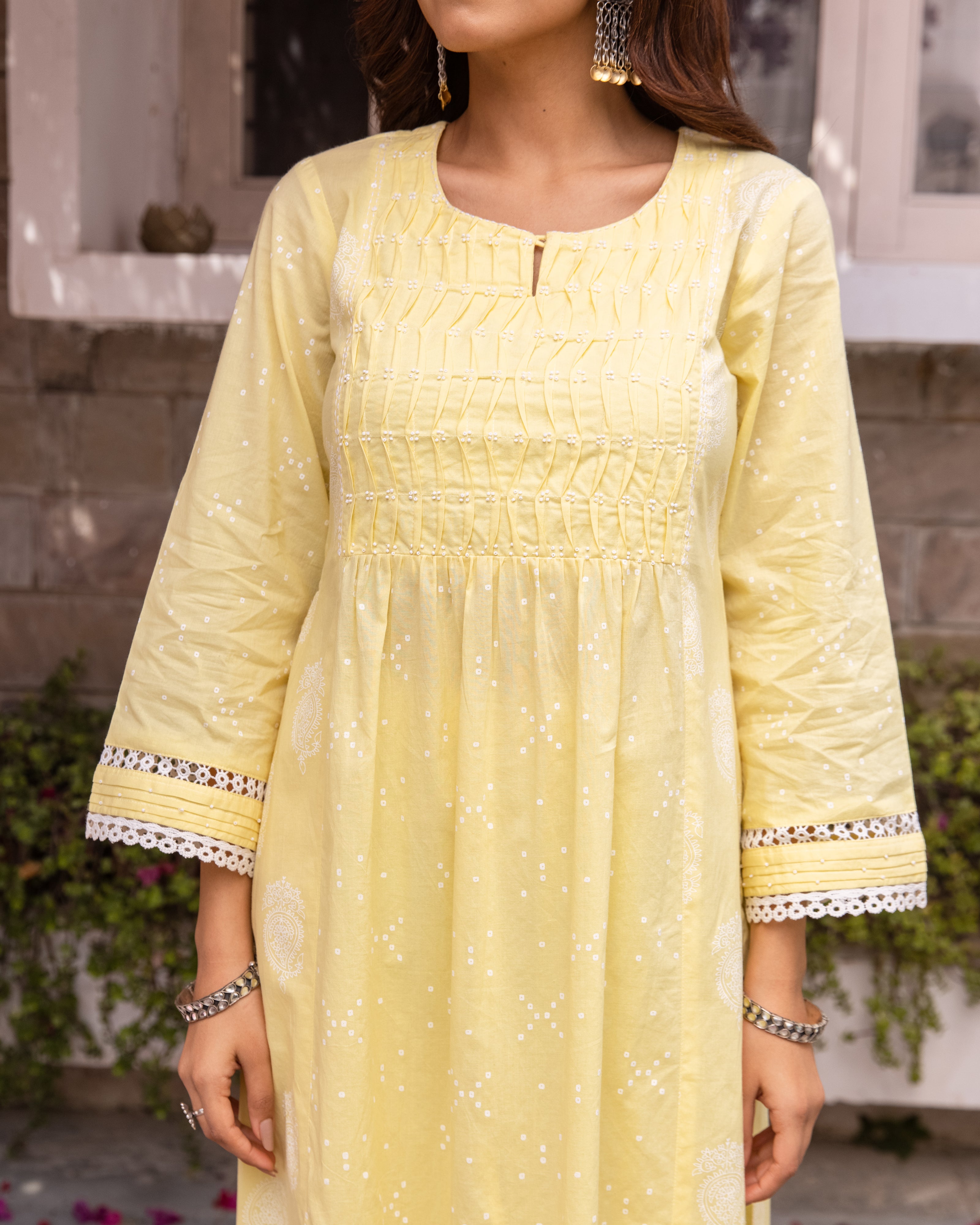 Pastel Yellow Kurta Pant(Dupatta Not Included)