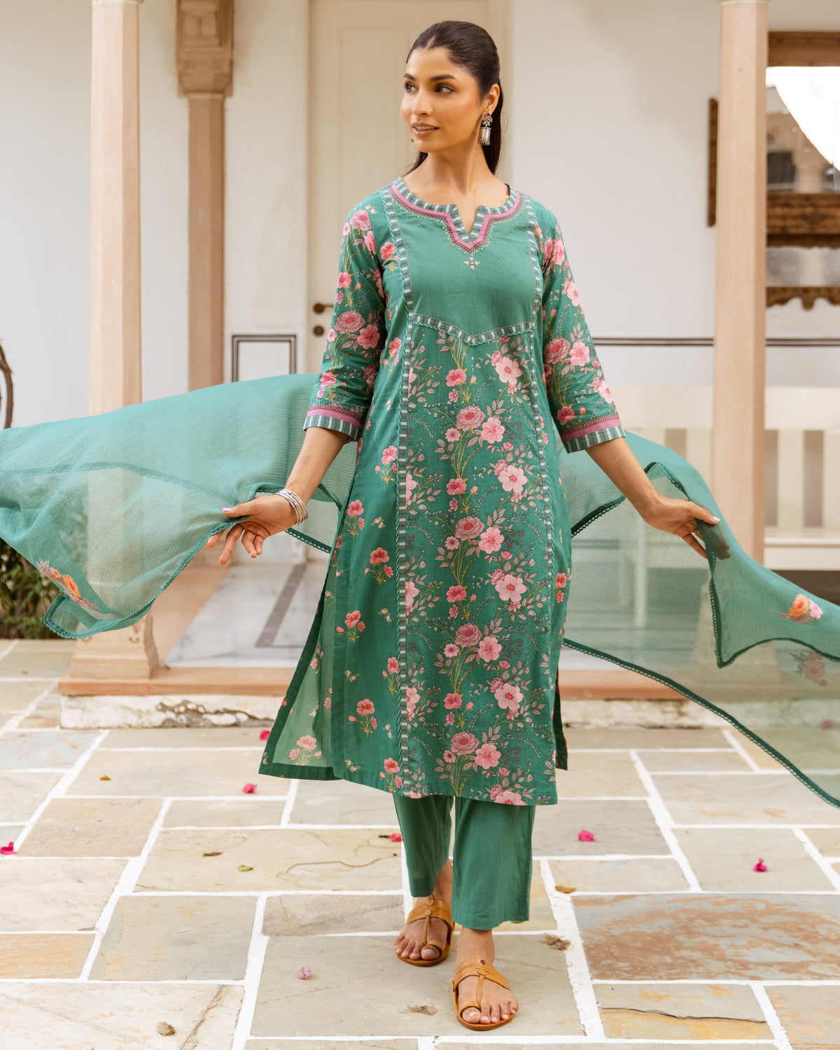 Teal Green Complete Suit Set