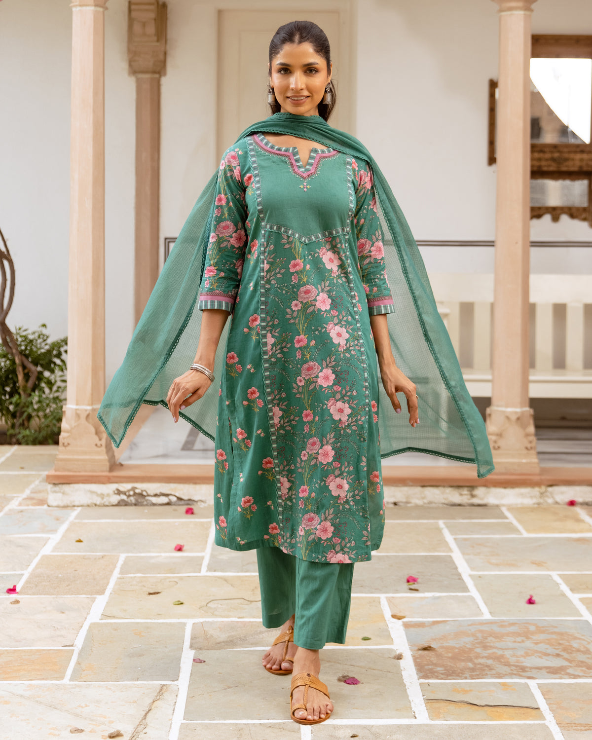 Teal Green Complete Suit Set